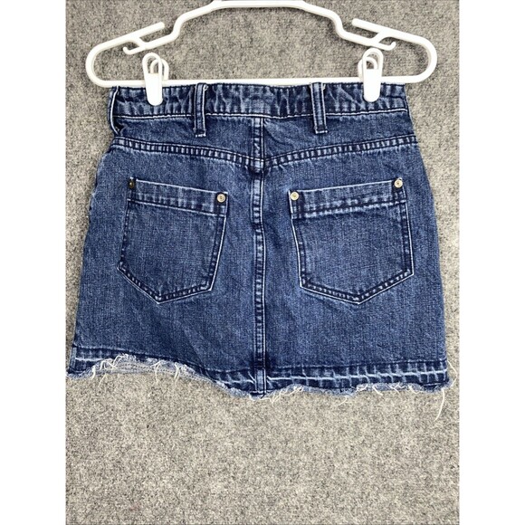 Free People Mini Skirt Womens Size 2 Blue Denim Cowgirl Boho Preppy - Picture 2 of 9